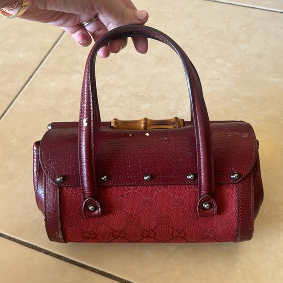 Gucci Bamboo Bullet Vintage in Maroon / Red - Picture 3 of 7